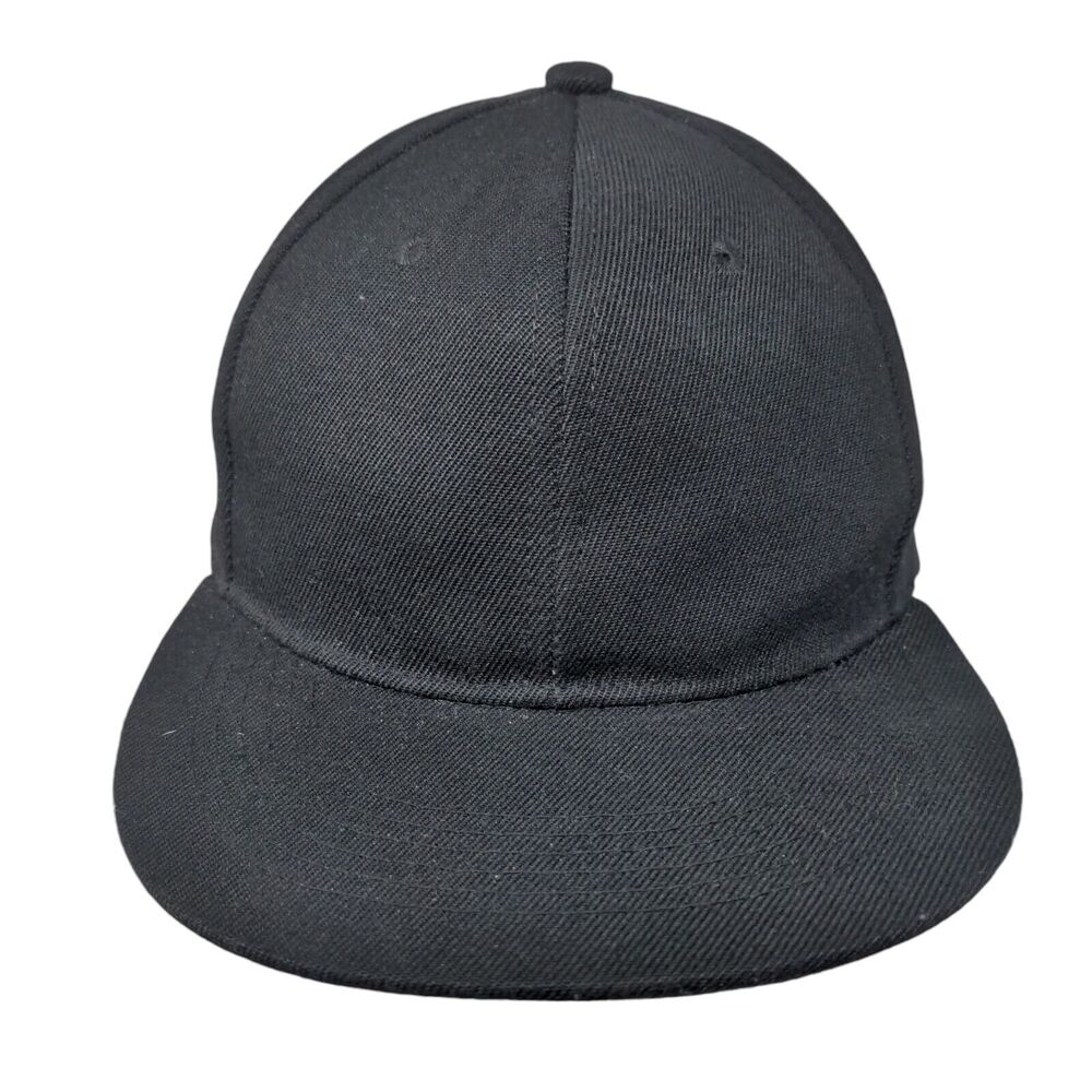 ChoKoLids Snapback Hat Black One Size Adjustable Solid 6 Panel Blank